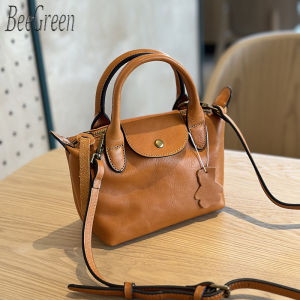 BeeGreen Women Genuine Leather Small Shoulder Bag High Quality Mini Dumpling Handbag Casual Cellphone Sling Bag