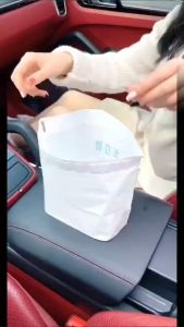 Disposable Car Garbage Bag Self-adhesive Mini Car Upright Bag Leak Proof Vomiting Proof Adhesive Cleaning Bag For Car Use