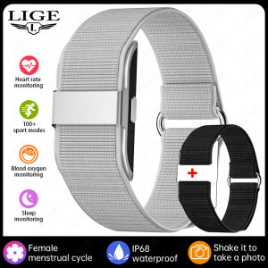 LIGE | LIGE Smartwatch Women Heart Rate Blood Oxygen Sleep Monitoring No Screen Smart Wristband Fitness Tracker For Men Sports Bracelet