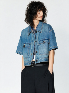 MO&Co. | Áo Khoác Dài Tay Mỏng Tencel Cotton Phong Cách Retro
