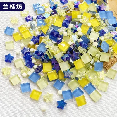 1cm DIY Crystal Mosaic Tile Fragments 450 Pieces Childrens Handcraft Material Kit Parent-Child Creative Stick-on Craft Supplies