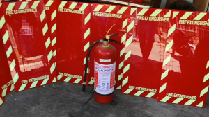 Backing plate 3mm acrylic red luminous ISO standard size fire extinguisher sign. Wall decor for safety signage.