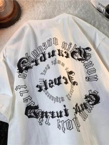 New 2024 plus Size Mens T-Shirt Heavyweight Pure Cotton Short Sleeve Casual Loose Fit round Neck Versatile Summer Top