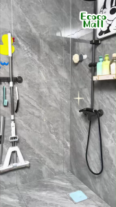 Giá treo chổi chịu lực ECOCO hít chân không kèm 6 móc treo Thanh treo chổi kèm móc treo khăn áo đồ dùng bếp nhà tắm