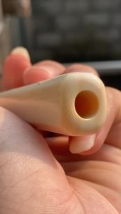 Pipa Gading GG Lokal Asli 12cm Model Segilapan Bening Tebal