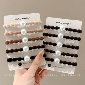 เชือกคาดผมมุกยืดหยุ่นสูงสำหรับผู้หญิง 2025 ที่คาดผมแบบเรียบง่ายใหม่