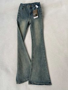 High Waist Stretchy Long Version Flared Jeans Womens Spring Summer High Rise Elastic Slimming Floor Length Pants