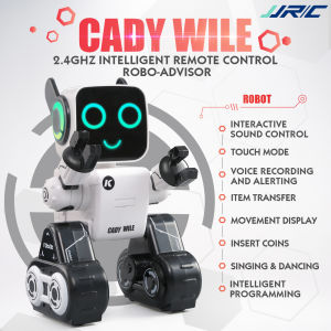 JJRC RC Robot With Piggy Bank 2.4G Intelligent Multifunctional Voice-activated Programming Remote Control Robot Coin Bank Early Educational Toys Gift for Boys Girls