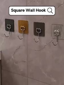 ROCO Luxury Acrylic Wall Hanging Hook Nail Free Bathroom Hook Adhesive Heavy Duty Magic Hook Penyangkut Tandas