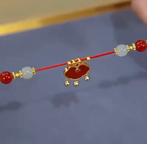 Gelang Tangan Giok Keberuntungan Rumbai 2 Layer