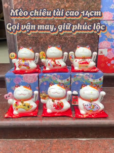 Mèo thần tài mèo may mắn maneki neko size 5inch-14cm