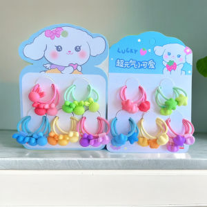 Cute Kids Cartoon Headband Hair Accessories Girl Baby Does Not Hurt Hair Rubber Band Dopamine Color Princess Hair Rope