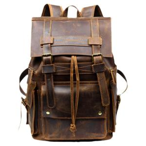Mantime | Retro Handmade Genuine Leather Multipurpose Backpack