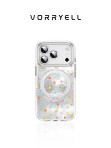 VORRYELL | Colorful Star Design Magnetic Stand Charging Case Shock Resistant Artistic Minimalist Beautiful iPhone Case