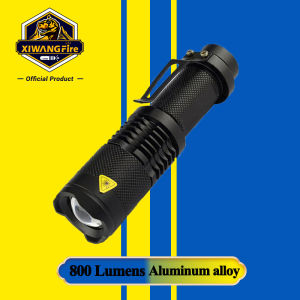 XIWANGFIRE LED Mini Zoom Flashlight USB Charging Flashlight Aluminum Alloy Waterproof 800LM Strong Light Long Range AA Outdoor Lighting Flashlight