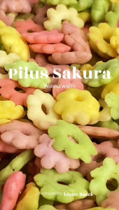 Snack Ribut 200GR Kiloan Murah Enak Renyah / Pilus Sakura Warna Warni Jadul Kue Kembang Bunga Ribut Gurih Lezate Snack