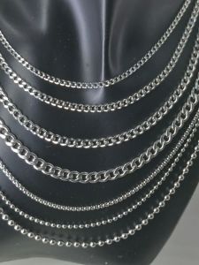 Ball Bead Chain NK Chain Titanium Steel No Fading Chunky Chain Necklace Cuban Link Chain Necklace Female Male Trendy Fashion Ornament Easiest for Match Eyeglasses Chain