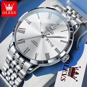 OLEVS Watch For Mans Waterproof Original 2025 New Sale Elegant Fallow Stainless Steel Watch Band Calendar Luminous Quartz Watch