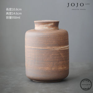 Handmade Japan Style Rustic Clay Tea Leaf Storage Jar Ceramics Pure Shadow Design Tight Seal Ceramic Decor Pottery for Home