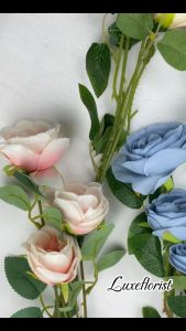 Artificial Rose Bunga Mawar Lotus Kain X5 Mini Bunga Palsu Dekorasi Artificial Flower Wedding Decoration Bunga Plastik