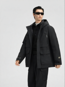 Guvet | Black Windproof 5.0 Short Mens Warm Down Jacket