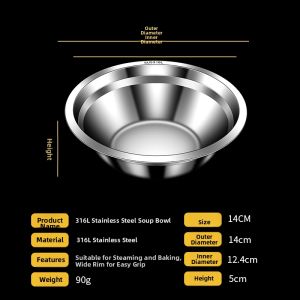 JIDI | 316 Stainless Steel Household Dinner Plate