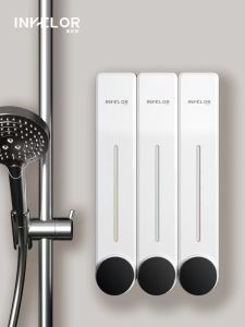 Hotel Bath Soap Dispenser Wall Mounted Shower Gel Bottle Hair Shampoo Bathroom Press Type Plastic Storage Box for Home Decoration