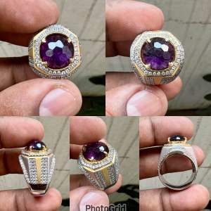 Batu Kecubung Ungu Custom Cut Natural Amethyst Asli Batu Kecubung Amethyst Dim 10mm