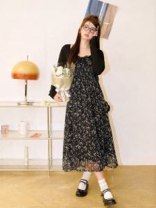 Đầm Phong Cách Pháp In Hoa Dành Cho Người Mũm Mĩm