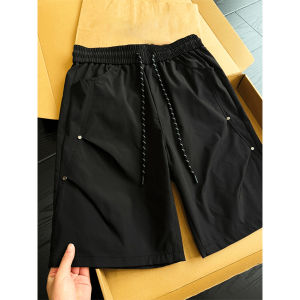 LIUBU | Quick Drying Work Shorts Black Rivets Ice Silk Creased Slanted Cut Five-Division Trousers