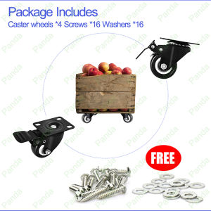 PANDA 2 Inch Roda troli mati rem  (harga isi 4 ) Roda lemari Hitam tebal + rem plat tetap caster etalase troly Roda caster Sekrup hadiah gratis Roda etalase Roda karet Caster etalase Roda gepeng 2" Swivel caster wheels Plate [Pengiriman Cepat]