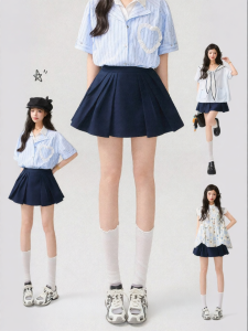 KEIKO | Stereoscopic Side Seam Pleated A-Line Prevent See-Through Short Skirt