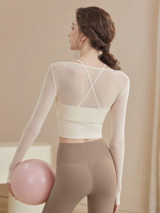 XINLIYA | Yoga Pilates Training Top Long Sleeve Fitted Mesh