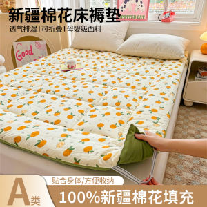 A-Class Pure Cotton Mattress Pad Quilt Soft Pad Double Household Student Dormitory Cotton Filling Earth Bedding Lay Flat 3