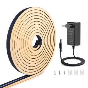 Waterproof COB LED Strip Lights 24V Flexible Neon Light Black Silicone Tube Linear Dimmable Lighting with Touch Sensor Switch