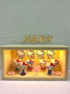 Hellokitty Kitty Cat Figurine Night Light Gift for Girls Creative Gift Box Cartoon Style Non-Customizable Valentines Day