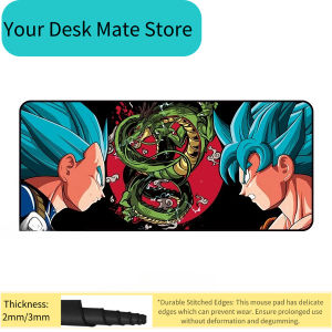 Bandai | New Japanese Harajuku Dragon Ball Son Goku Vegeta Animation Boys Super Large E-sports Game Non-slip and Dirt-resistant Mouse Pad