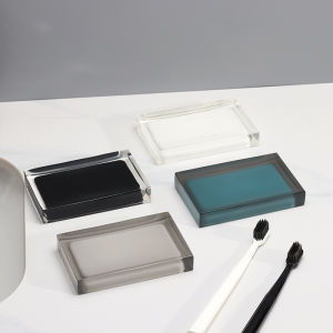 Luxury Soap Dish Hotel And Homestay Light Sensation Soap Tray Draining Home Bathroom Soap Holder Nordic Style Pure Color