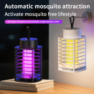 Electric Shock USB Mosquito Killer Lamp Insect Trap Portable Mute Anti-Mosquito Light for Home Garden Camping Outdoor Use