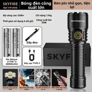 SKY FIRE | Đèn Pin Siêu Sáng Sạc Điện Di Động Dung Lượng Pin Lớn