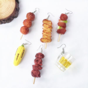 Creative Barbecue Skewer Earrings: Fun Beer Personality & Unique Fashionable Accessories