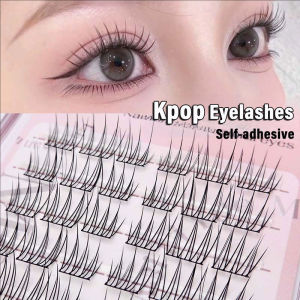 Dorisna ขนตาปลอมแบบมีกาวในตัว6แถวสไตล์เกาหลีแบบ Kpop Eyeash ขนตาปลอมแบบธรรมชาติแบ่งส่วนแต่งหน้าตัวต่อขนตา DIY