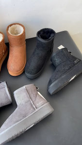 Giày bốt/ boots da lót lông ấm áp đế cao 3cm siêu nhẹ cực xinh