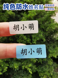 Kindergarten Kids Name Tape Name Tag Waterproof and Hard-Wearing Water Cup Stationery Sticker Pure Color Name Label
