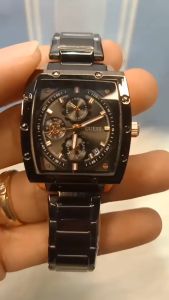 Jam Tangan Wanita Gs Analog Kotak Rantai Stainless Steel Mewah Fashion Cewek Kekinian Keren Elegan