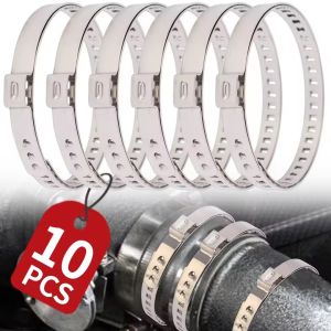 10PCS Universal Car Hose Clamp Adjustable Stainless Steel Heavy Duty Intake Exhaust Fuel Line Water Pipe Fastener 25-50mm 50-120mm