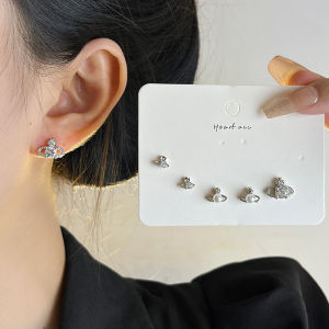 Elegant Pearl Zirconia Stud Earrings Womens Fashion Jewelry Star Planet Design Lightweight Luxury Feel Miniature Precision