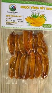 Chuối sấy dẻo không đường Mangline Farm Đà Lạt 500g đồ ăn vặt giảm cân thơm ngon mềm dẻo đặc sản Đà Lạt