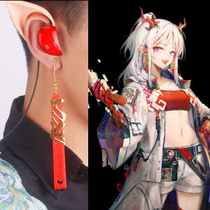 Cat Eight Ark Tomorrow Cosplay Ear Jewelry Original Skin Red Color Anime Character Costume Accessories Earring Cosplay Props