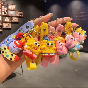 Keychain _ Spongebob comel rantai kunci loket kanak kanak hadiah hanging keychain children kids gift 儿童海绵宝宝吊坠挂饰钥匙圈
